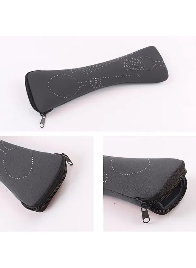 Black Heavy Duty Polyester Portable Cutlery Organizer Bag With Utensil Storage Compact Travel Dining Case For Camping Office School Picnics Knife Fork Spoon Holder - Image 2