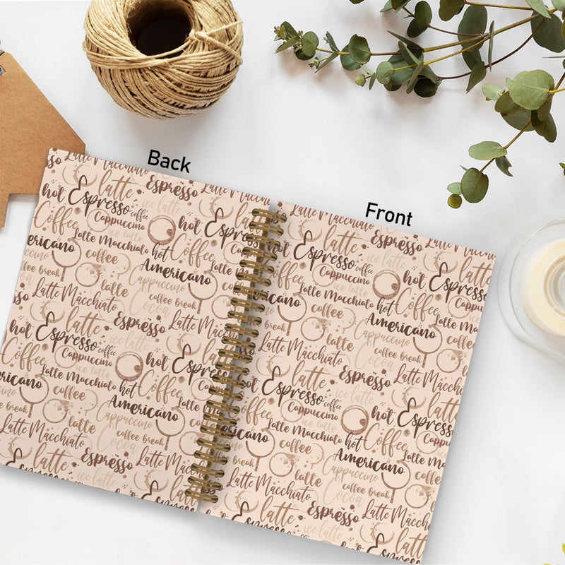 QLMX Coffee Themed Spiral Notebook, Coffee Gifts for Women, Coffee Tasting Journal Notebook, Coffee Notebooks for School Work, Coffee Lover Office Supplies Gifts for Women Men, 5.5x8.3 Inch - Image 3