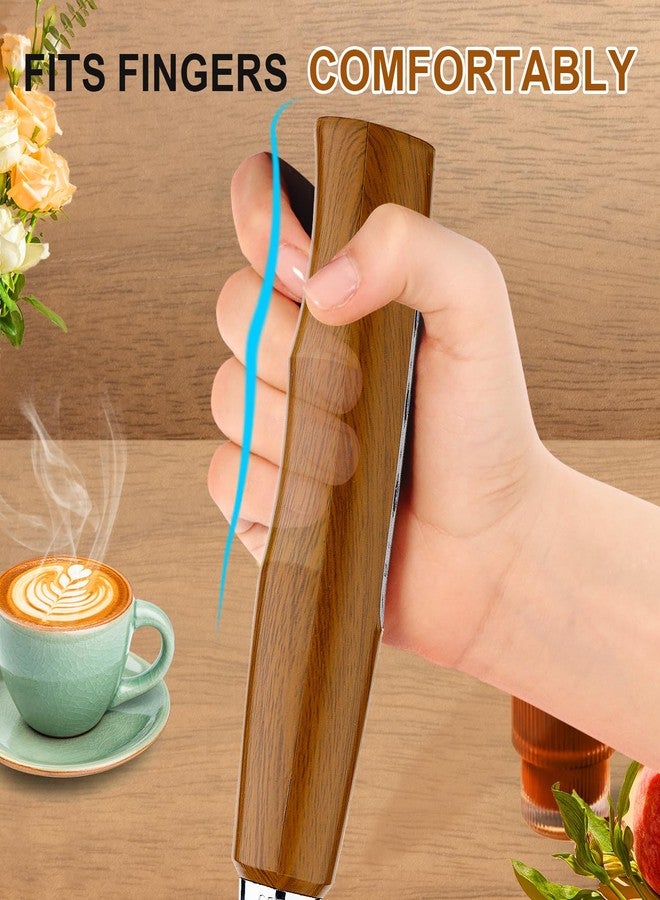 YUSWKO Wood Grain Handheld Milk Frother Wand for Coffee, Rechargeable Electric Whisk with 3 Heads 3 Speeds Drink Mixer Coffee Frother For Latte, Cappuccino, Hot Chocolate, Egg - Image 5