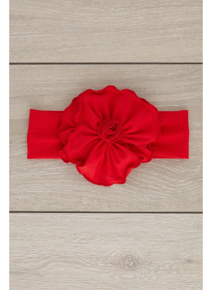 Babygiz Red Handmade Soft Natural Cotton Combed Cotton Baby Kids Girls Bandana Spring Series with Unique Accessories