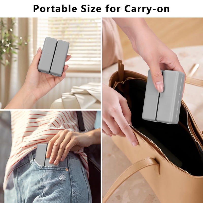 FYY Daily Pill Organizer, 7 Compartments Portable Pill Case Travel Pill Organizer,[Folding Design] Pill Box for Purse Pocket to Hold Vitamins,Cod Liver Oil,Supplements and Medication-Grey - Image 3