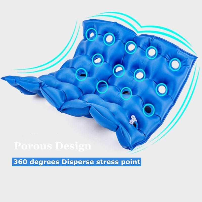 klarako Inflatable Chair Pad, Air Inflatable Seat Cushion Portable Anti Bedsore Decubitus Chair Pad Daily Use Mat Air Cushion Wheelchair Mat with Inflatable Pump for Mobility Scooter - Image 2