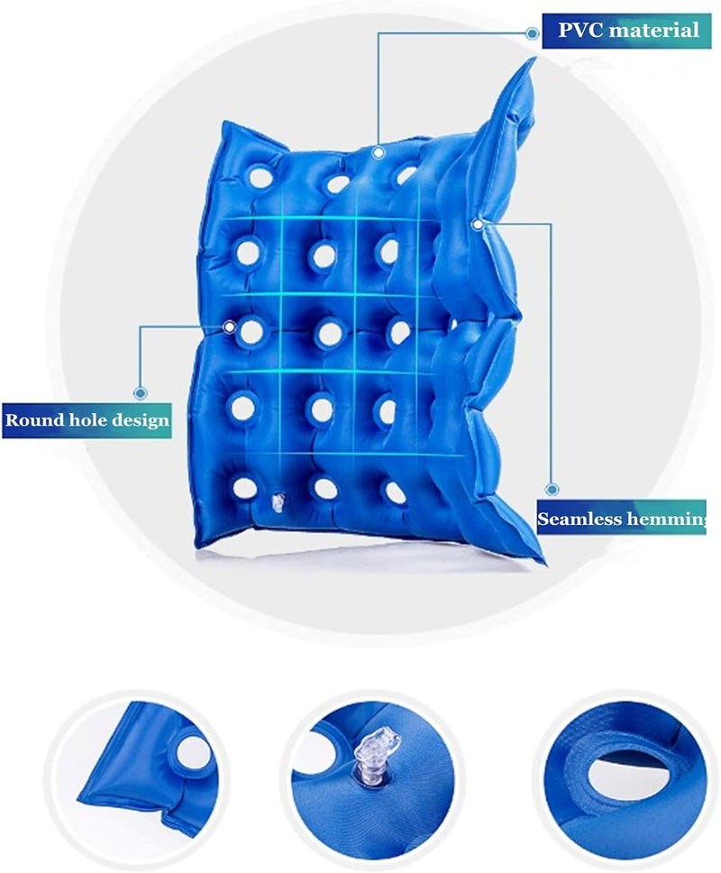 klarako Inflatable Chair Pad, Air Inflatable Seat Cushion Portable Anti Bedsore Decubitus Chair Pad Daily Use Mat Air Cushion Wheelchair Mat with Inflatable Pump for Mobility Scooter - Image 1