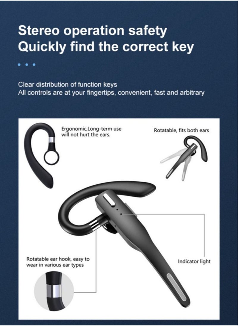 SYOSI - Bluetooth Headset Handsfree Wireless Bluetooth Earpiece for Mobile Phone V51 Headset with Microphone Noise Cancelling 10H Talking Time Bluetooth Headphone Earphone Headphones  Charging Case - Image 1