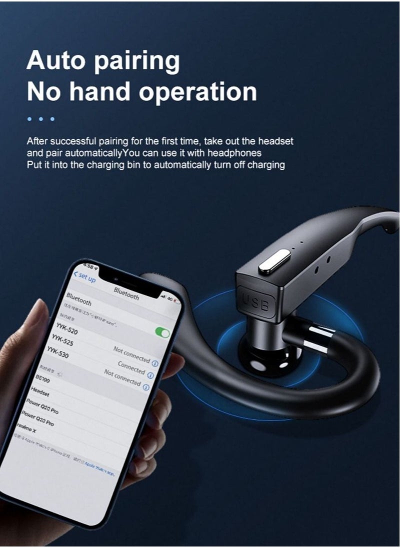SYOSI - Bluetooth Headset Handsfree Wireless Bluetooth Earpiece for Mobile Phone V51 Headset with Microphone Noise Cancelling 10H Talking Time Bluetooth Headphone Earphone Headphones  Charging Case - Image 1