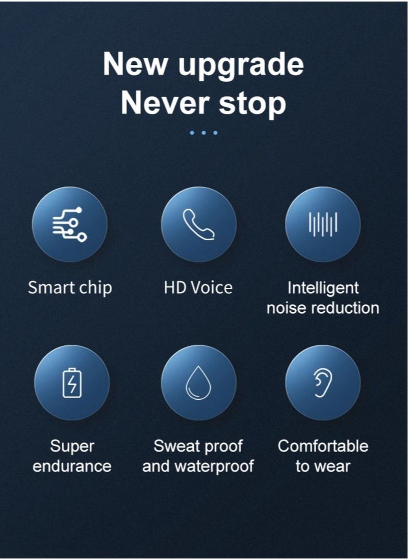 SYOSI - Bluetooth Headset Handsfree Wireless Bluetooth Earpiece for Mobile Phone V51 Headset with Microphone Noise Cancelling 10H Talking Time Bluetooth Headphone Earphone Headphones  Charging Case - Image 1