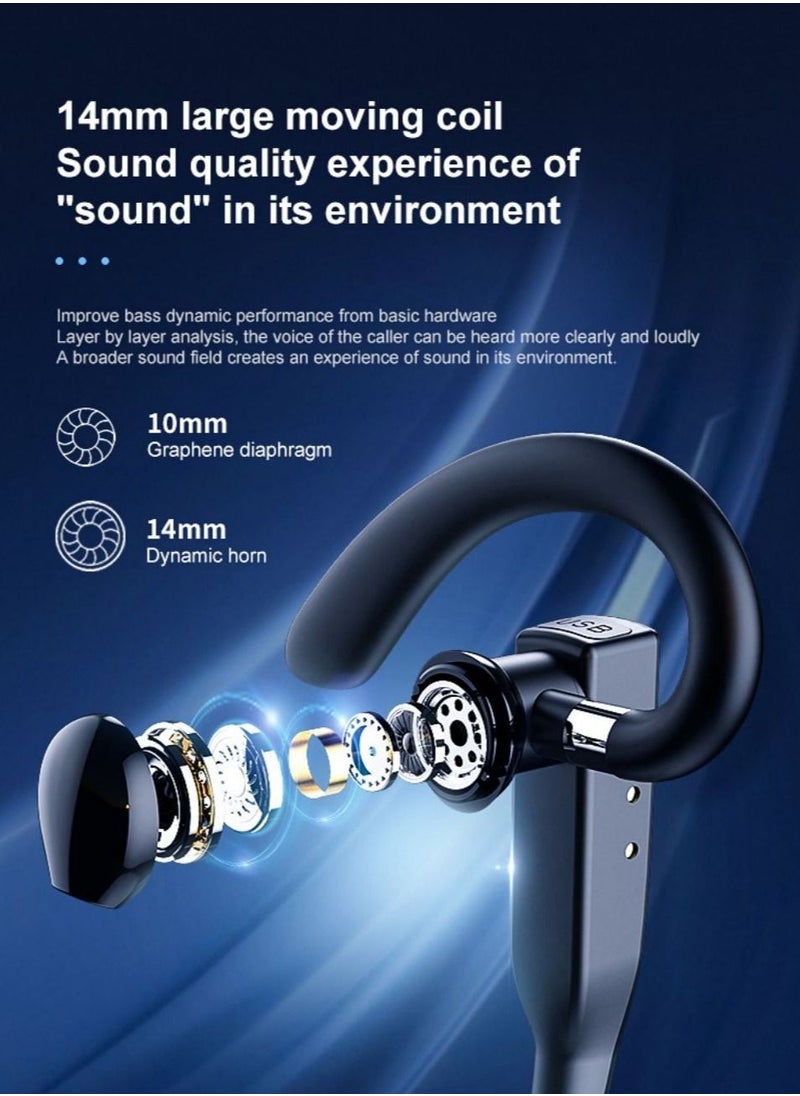 SYOSI - Bluetooth Headset Handsfree Wireless Bluetooth Earpiece for Mobile Phone V51 Headset with Microphone Noise Cancelling 10H Talking Time Bluetooth Headphone Earphone Headphones  Charging Case - Image 1
