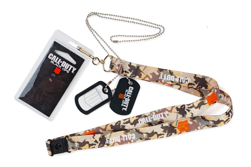 Exquisite Gaming Call Of Duty: Black Ops 4 Logo Lanyard & Dog Tag Keychain | Official Collectibles | Unique Black Ops 4 Gift Set - Image 1
