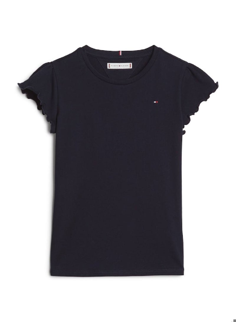 TOMMY HILFIGER Essential Scallop Sleeve Slim Fit T-Shirt - Image 2