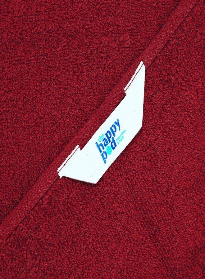 THE HAPPY POD Essential 100% Cotton Hand Towel - Pack of 2, Soft & Absorbent, Quick Dry, Lightweight Towels for Bathroom, Kitchen & Gym| 40 x 60 cm - 380 GSM | Red - Image 4