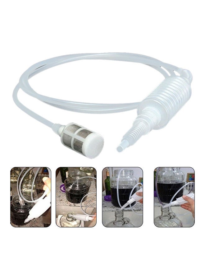 Manual Plastic Home Brew Syphon Tube Pipe Hose Water Wine Hand Transfer Pump Transparent 20*10*20cm - Image 1