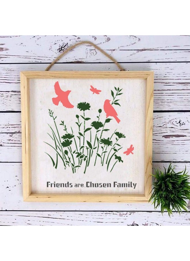 CrafTreat Cattail Leaves Stencils For Painting On Wood Canvas Fabric Floor Wall And Tilefriends Are Chosen Family6X6 Inchesstencils For Home Decorwall Stencils For Paintingbird Stencils  - Image 2