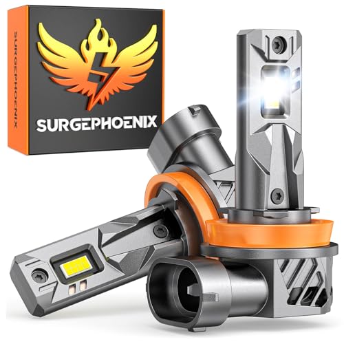Surgephoenix H11/H9/H8/H16 Light Bulb, 50000LM Super Brighter, 1:1 Mini Size,6500K Cool White H11 Off Road Light or Fog Light Bulbs Pack of 2 - Image 1