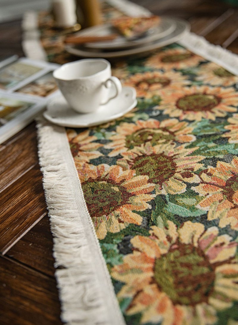 Hihonor 70 Inches Long Sunflower Tablecloth, Table Runners for Wedding Coffee Party Dining Room Table Runner  - Image 3