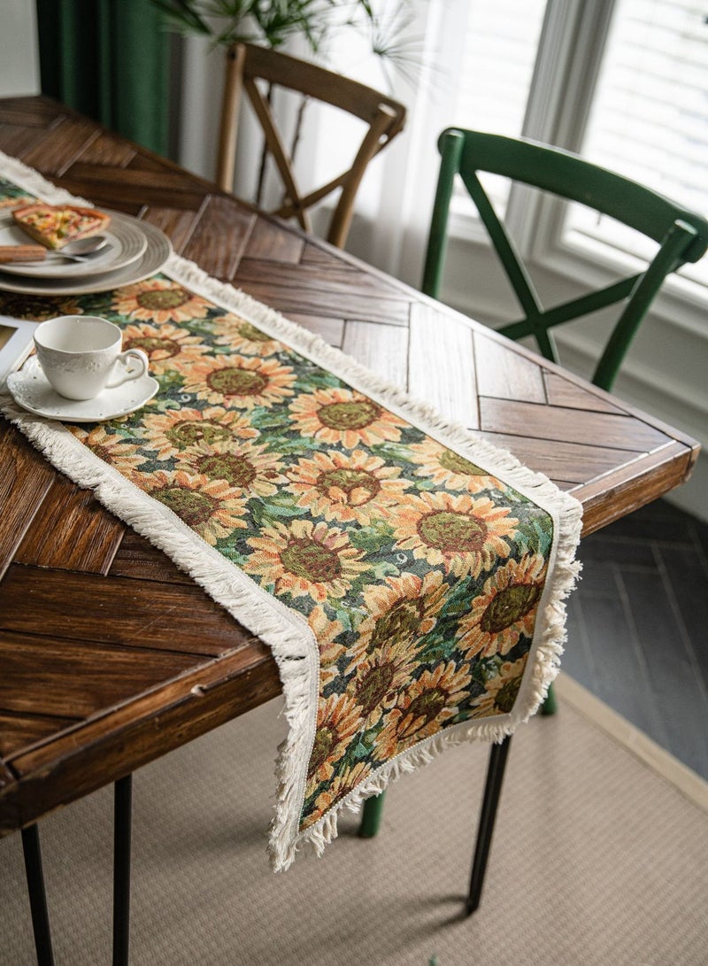 Hihonor 70 Inches Long Sunflower Tablecloth, Table Runners for Wedding Coffee Party Dining Room Table Runner  - Image 2