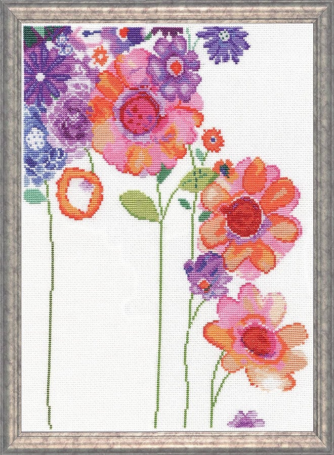 DesignWorks Ink Design Works Crafts 2931 Counted Cross Stitch Kit, Watercolor Garden, 11" X 14" Counted Cross Stitch Kit, Watercolor Garden - Image 1