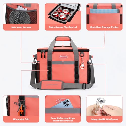 Maelstrom Collapsible Soft Cooler Bag355575 Cans Beach Cooler with Flip Top Lid Ice Chest Leakproof Portable for Beach Camping Road Trips Grocery Shopping Watermelon 35 Can - Image 3