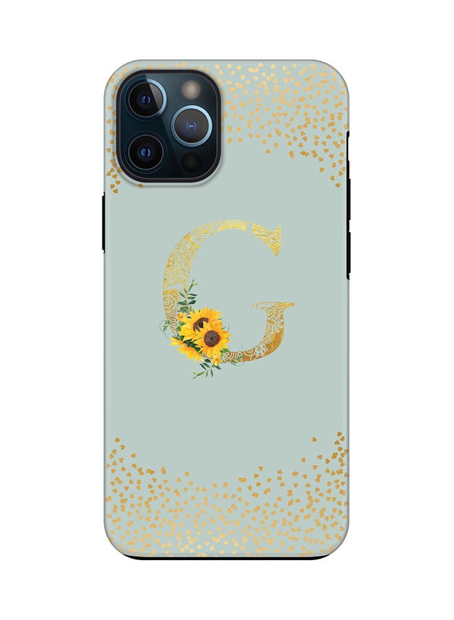 Stylizedd Monogram Tough Series for Apple iPhone 12 Pro Max Custom Initials Floral Mandala Pattern Tough Pro Dual Layer hybrid PC inner TPU protection Alphabet- G (Light Green) - Image 1