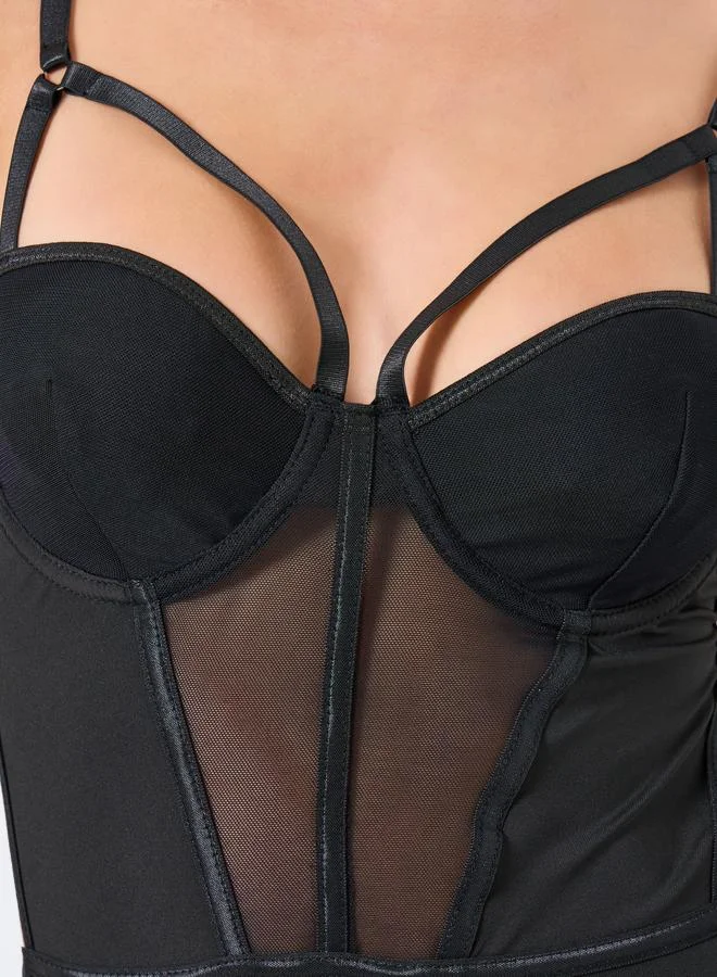 تايك تو طقم بودي سوت شبكي بسلك دعم مع جوارب