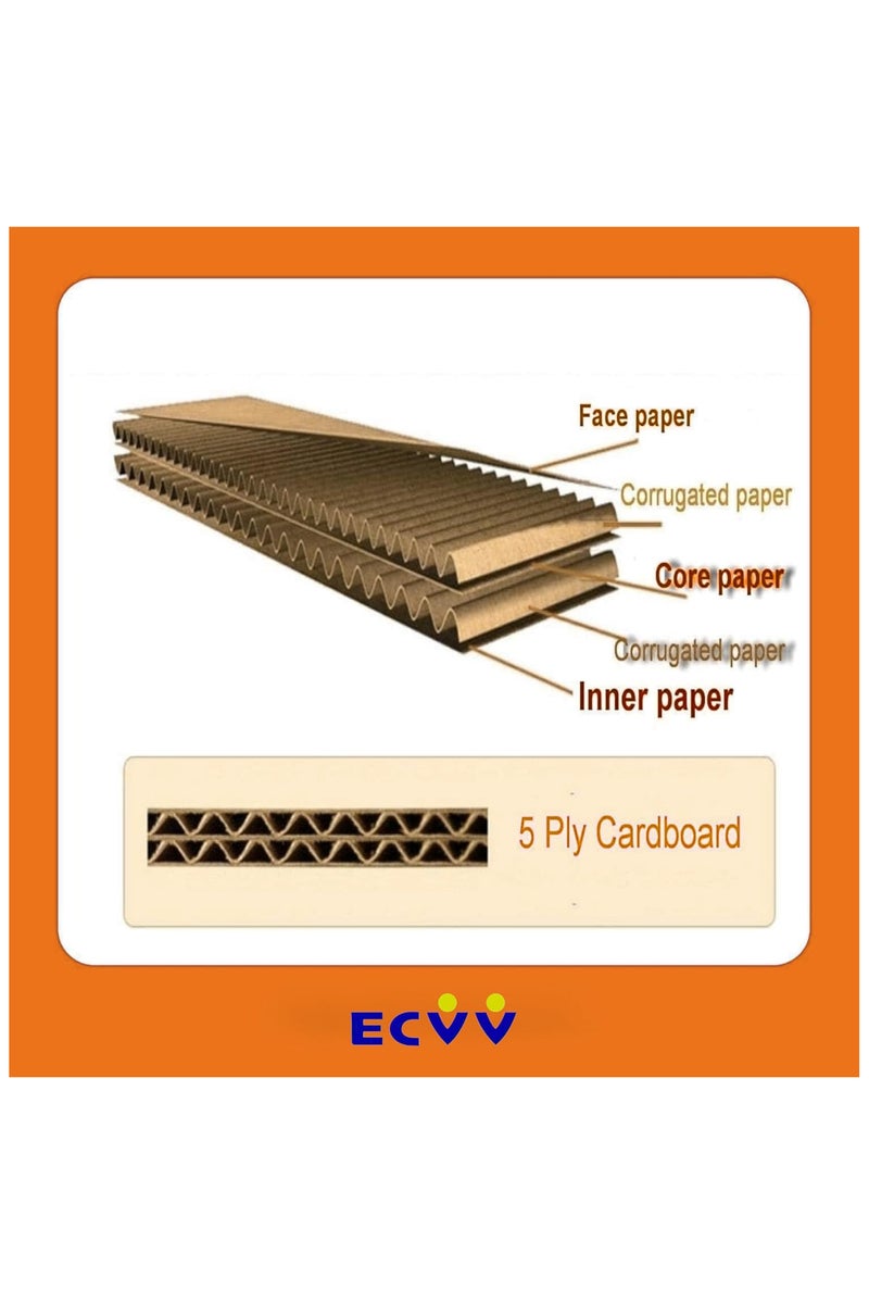 ECVV 10 Pack Large Double Wall 100% Recyclable Corrugated Cardboard Moving Boxes with 32 KG Capacity | 45 x 45 x 70 cm | Brown Carton Boxes for Packaging, Shipping and Storage, 5 ply | Brown - Image 5