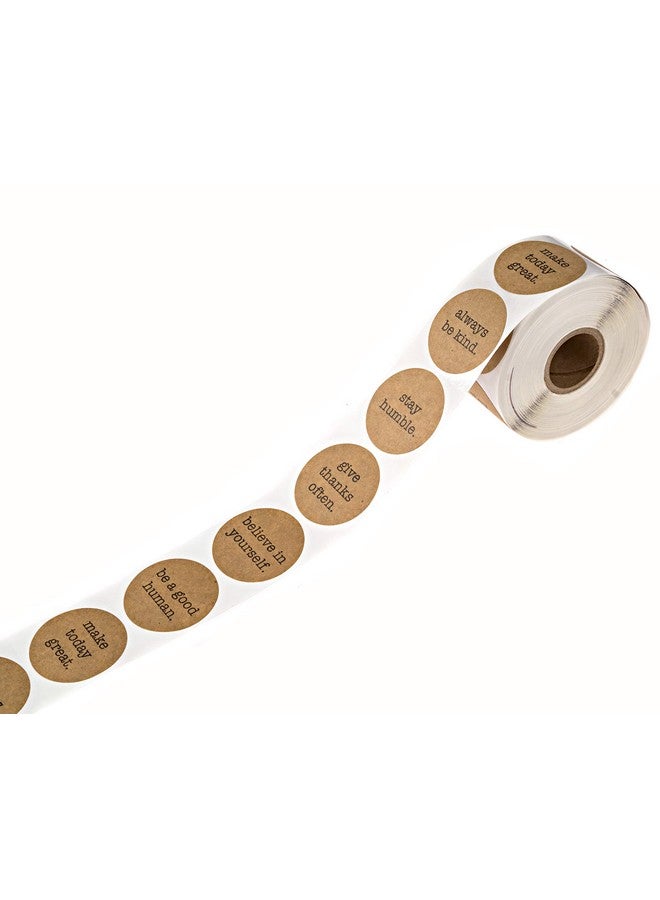 إس بي ليبلز ملصقات Be Kind Kraft / 500 ملصق تحفيزي محفز / 6 تصميمات لملصقات بشرية جيدة لجميع المناسبات / 1.5 أختام على شكل ظرف كرافت بني مستدير/صُنعت في الولايات المتحدة الأمريكية - Image 3