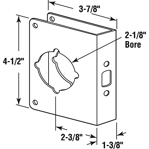 Defender Security Prime-Line U 9589 Stainless Steel Lock and Door Reinforcement Plate for 1-3/8 In. Thick Doors, Stainless Steel Finish (Single Pack) - Image 2
