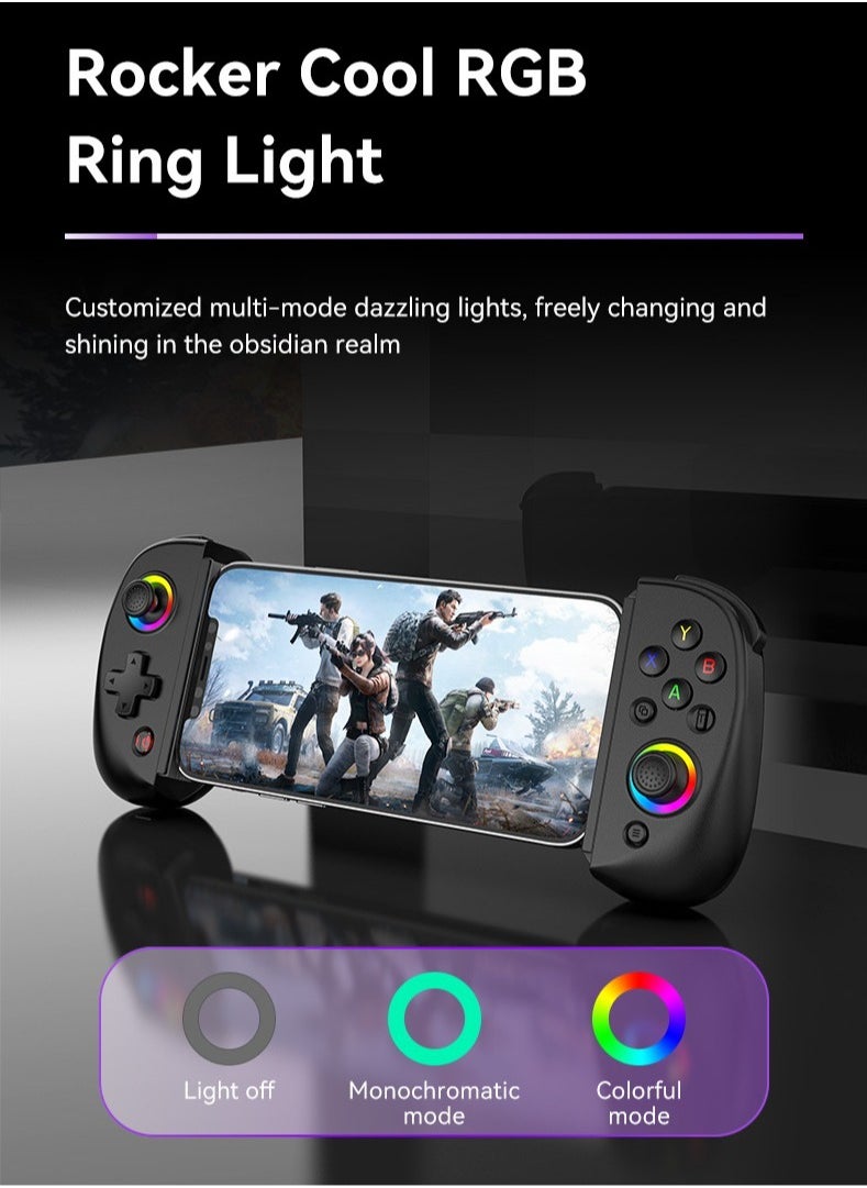 Generic - D8 Mobile Gaming Controller for iPhone/Android/PC/Nintendo Switch/PS4, Cloud Games, with Hall Effect Joystick, 6 Axis Gyro (Grey) - Image 1