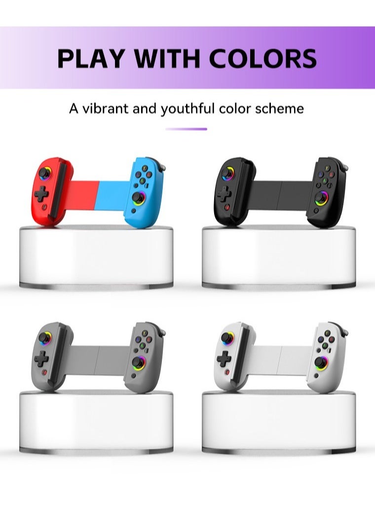 Generic - D8 Mobile Gaming Controller for iPhone/Android/PC/Nintendo Switch/PS4, Cloud Games, with Hall Effect Joystick, 6 Axis Gyro (Grey) - Image 1