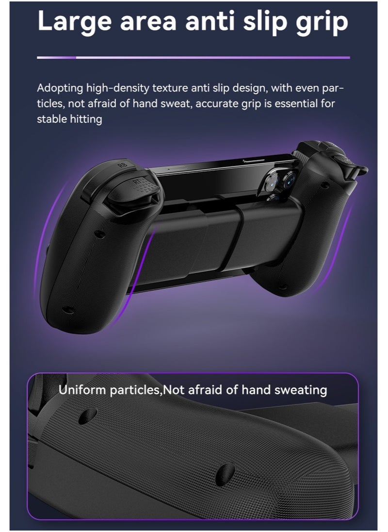 Generic - D8 Mobile Gaming Controller for iPhone/Android/PC/Nintendo Switch/PS4, Cloud Games, with Hall Effect Joystick, 6 Axis Gyro (Grey) - Image 1