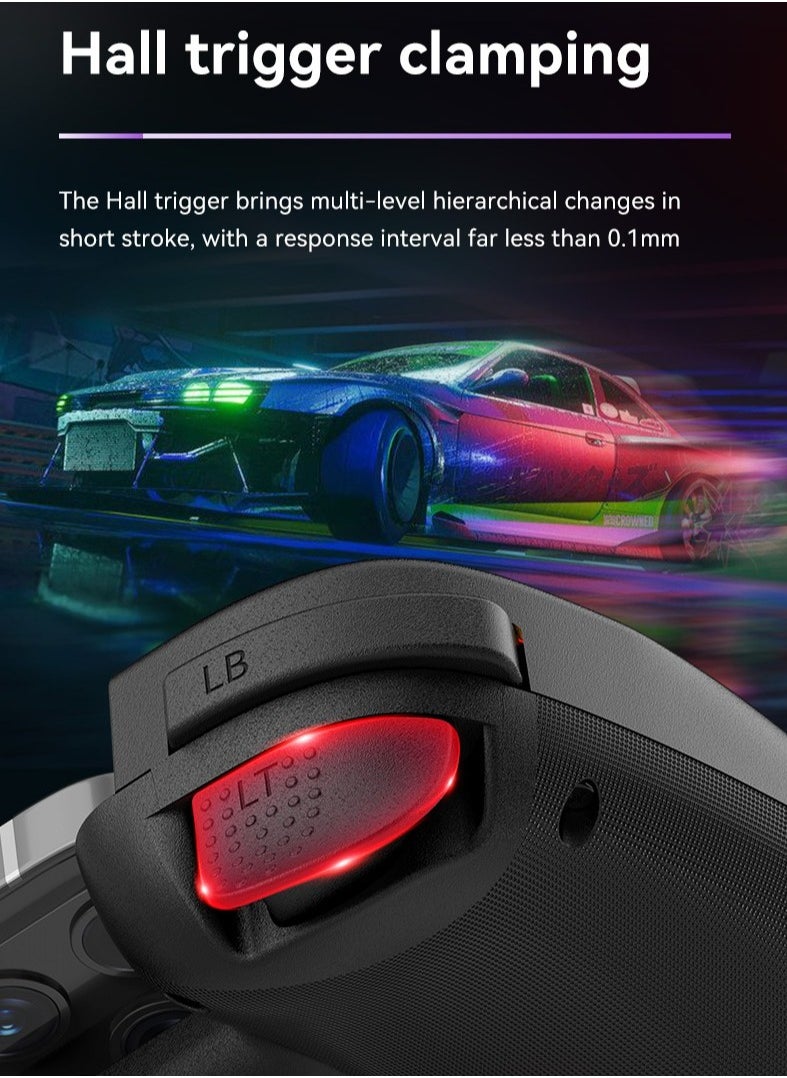 Generic - D8 Mobile Gaming Controller for iPhone/Android/PC/Nintendo Switch/PS4, Cloud Games, with Hall Effect Joystick, 6 Axis Gyro (Grey) - Image 1