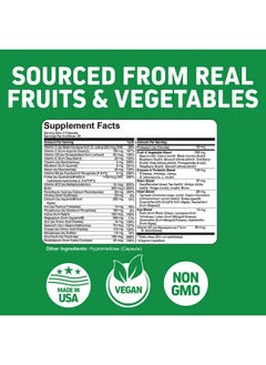 Herbtonics Whole Food Multivitamin for Adults | Multivitamins for Men & Women | Superfoods, Real Raw Veggies, Fruits, Vitamin E, A, B Complex | Vegan Non-GMO 120 Vegetarian Capsules  - Image 2