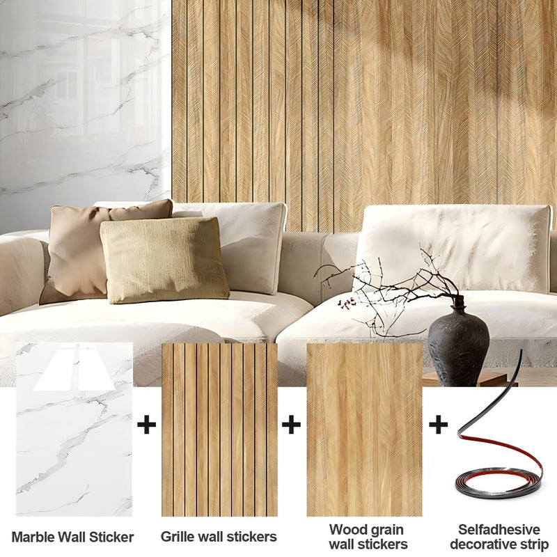 Chejiaye Wood Grain 3D Wall Panel -15.75"x118"Soundproof Self-Adhesive Wall Sticker,Thickened Resistant Removable PVC Wood Grain Wallpaper &Foam Paneling for Wall,Ceiling(Dark Brown,13Sq.ft) - Image 2