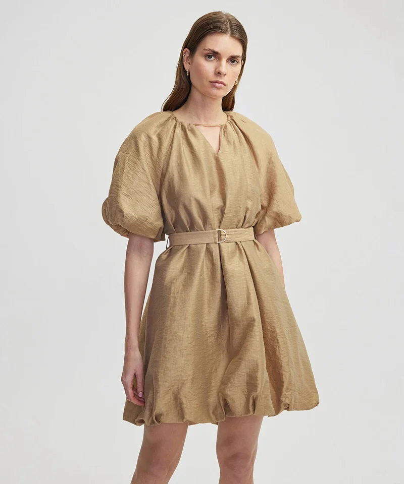 ابيكول Puff Sleeve Dress With Chain