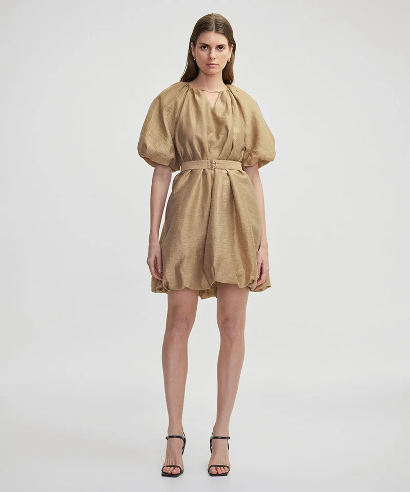 ابيكول Puff Sleeve Dress With Chain