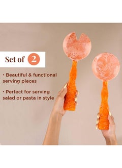 Folkulture Folkulture Salad Servers or Salad Tongs, Set of 2 Serving Spoons in Kitchen Essentials or Kitchen Utensils Set, 12" Resin Salad Tongs for Serving, Salad Hands, Serving Utensils or Serving Tongs  - Image 2