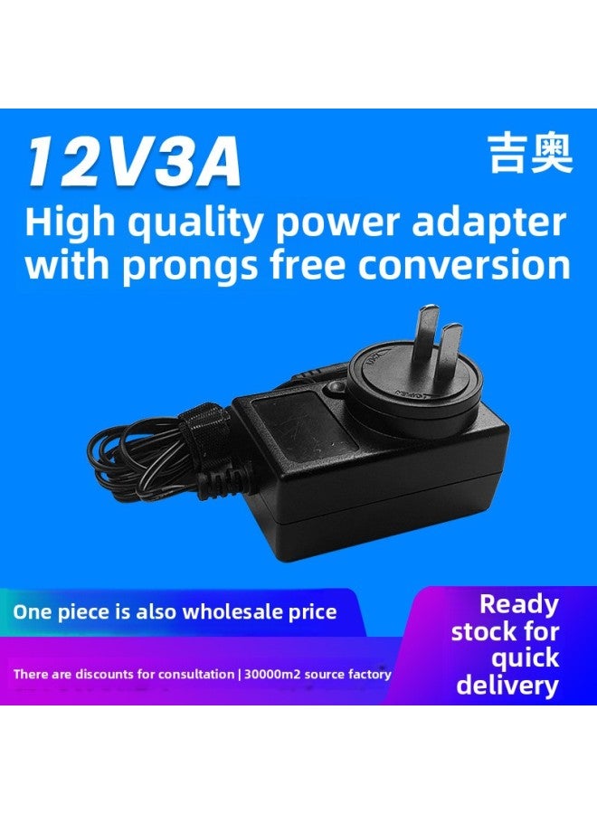 12V3A Display Transceiver Switch Certification Hot Sale Convertible Power Adapter-Color:Black-Specifications:Converting Type 36W-12V3A-sunday Gauge