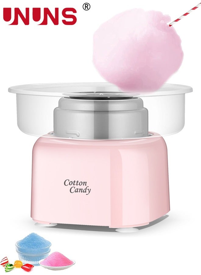 UNUNS Cotton Candy Machine,Cotton Candy Maker Machine With Splash Prevention Bowl For Home Kids Birthday Family Party,Pink - Image 1