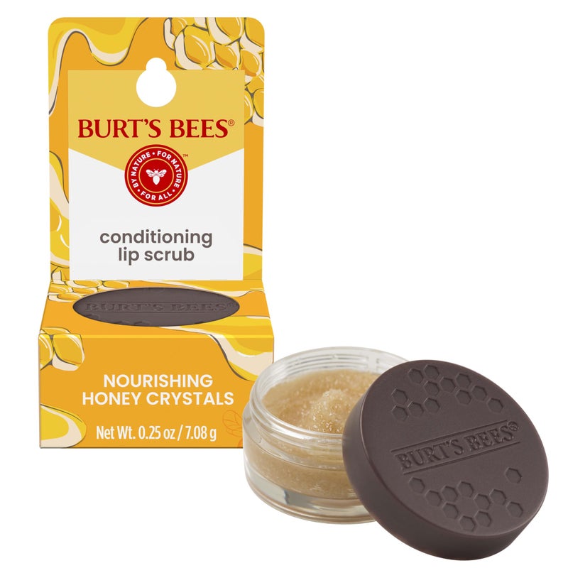 Burt's Bees Conditioning Honey Lip Scrub, Exfoliates & Conditions Dry Lips, with Honey Crystals, Use with Overnight Intense Treatment, Natural Origin Care, 0.25 oz. - Image 1