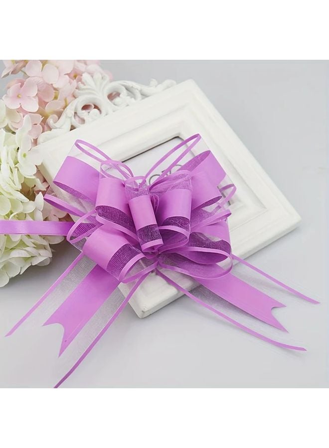 Purple Wedding Ribbon Bows 10 Pieces For Latte Art Fruit Basket Decoration - Image 1