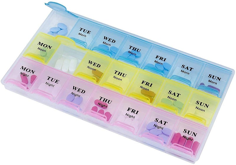 INKULTURE Pill Medicine Organizer Reminder Storage Box 21 Days or 3 Weeks | Plastic | Pack of 1 - Image 1