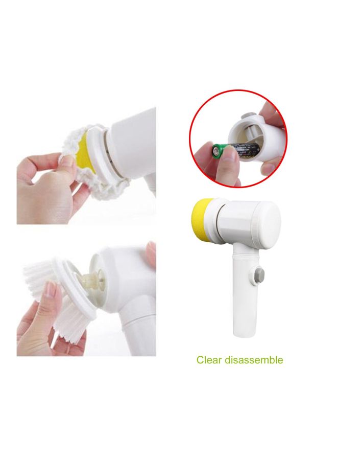 Loquat 5-In-1 Electric Cleaning Brush White/Yellow 17x22.5x7.5cm - Image 4