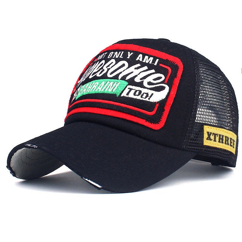 Awesohle Embroidered Baseball Cap Unisex Black  - Image 4