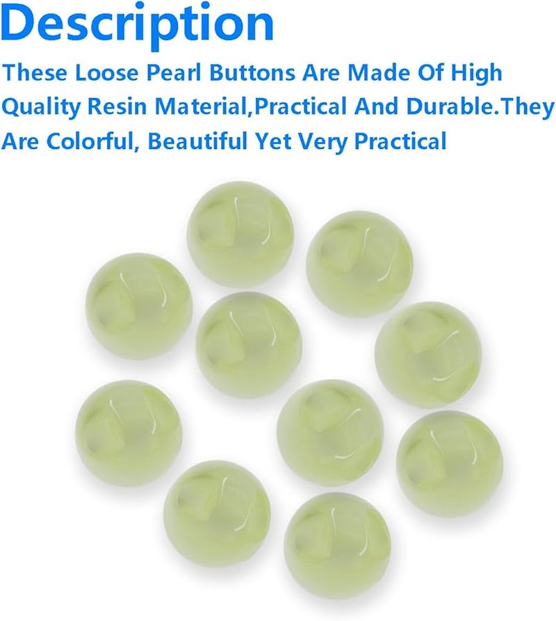 Army Green Resin Pearl Buttons 10PCS 10mm Round Sewing Buttons For Wedding Dress Skirt - Image 5