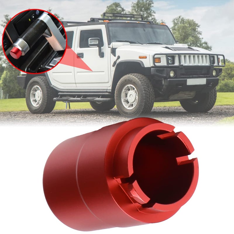 URLWALL Transmission Shifter Button Knob Gear Shift Handle Button for Hummer H2 H2 SUT 2003 to 2009 CNC Aluminum Alloy AntiRust Durable for Hummer Accessories Not ABS Red