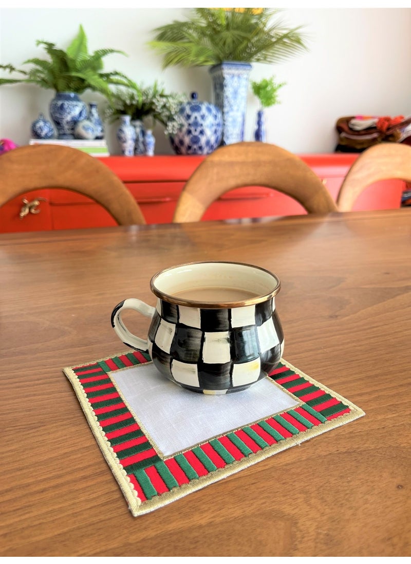 Ge Living Decorative Christmas Tree and Checkered Pattern Cocktail Napkin  - Image 5