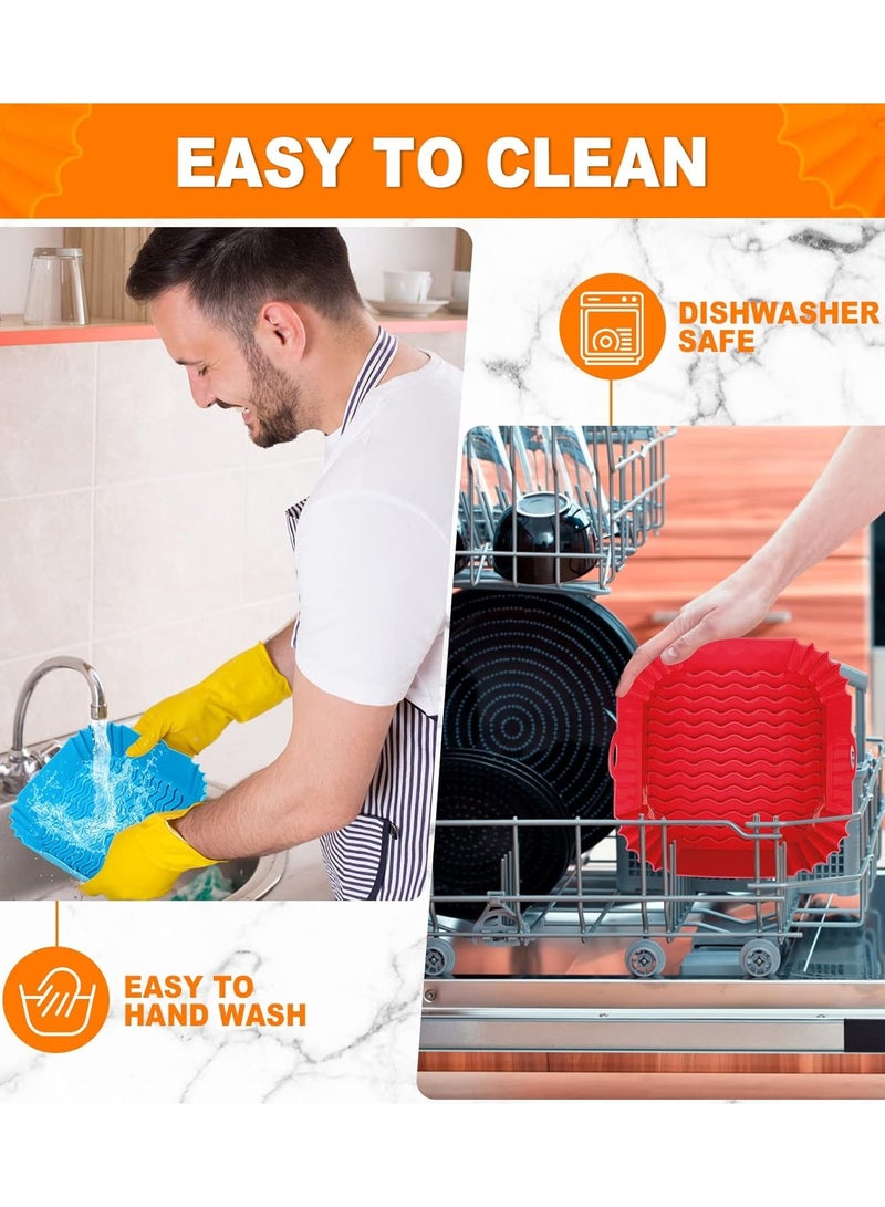 2 Pcs Air Fryer Silicone Liners, 8-Inch Reusable Air Fryer Silicone Pot Non Stick Easy Cleaning Suitable for Oven Microwave - Image 4