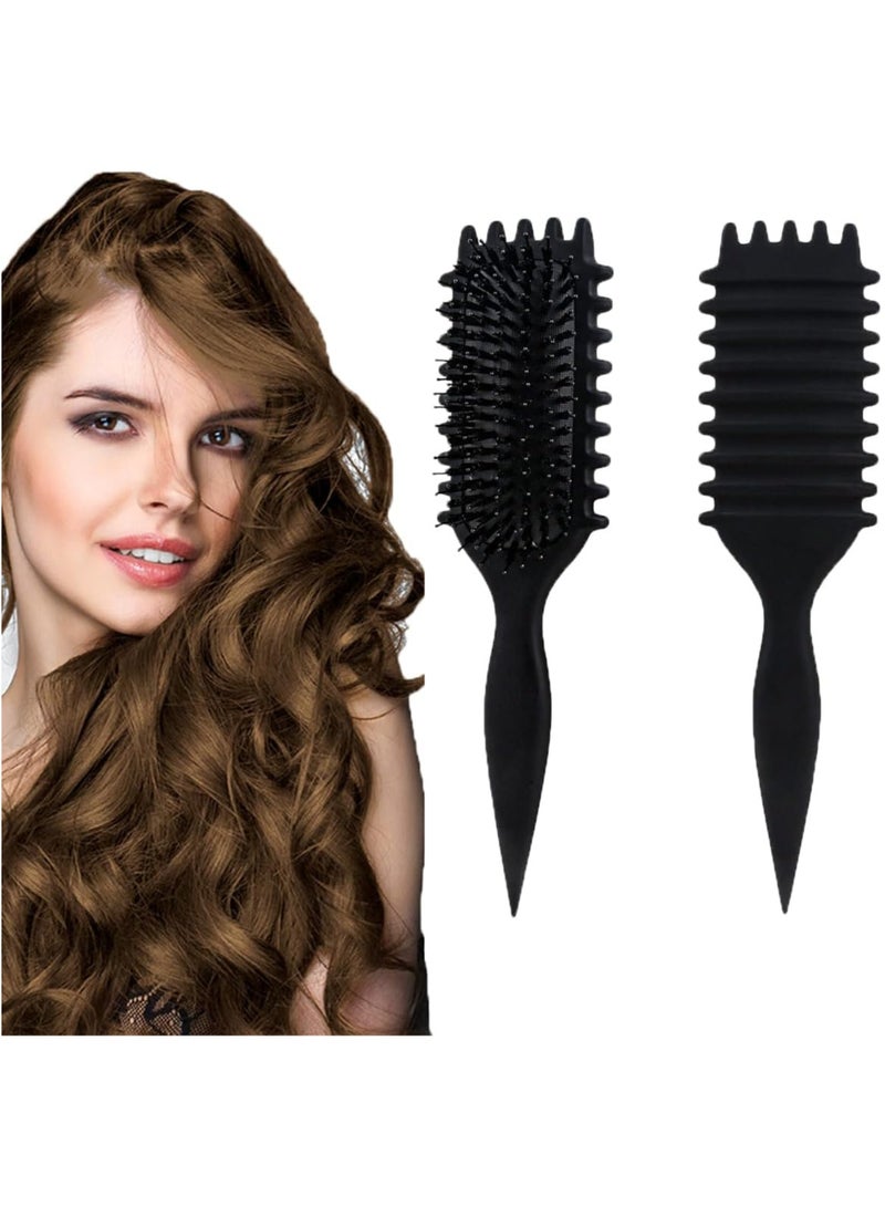 ECVV Bounce Curl Define Styling Brush - Premium Curly Hair Brush, Wet & Dry Detangler, Essential Tool for Shaping & Perfecting Your Curls | Black - Image 1