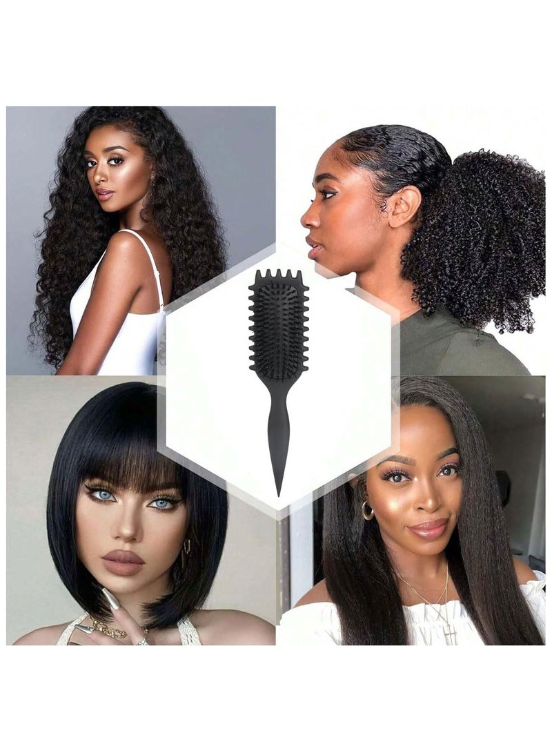 ECVV Bounce Curl Define Styling Brush - Premium Curly Hair Brush, Wet & Dry Detangler, Essential Tool for Shaping & Perfecting Your Curls | Black - Image 4