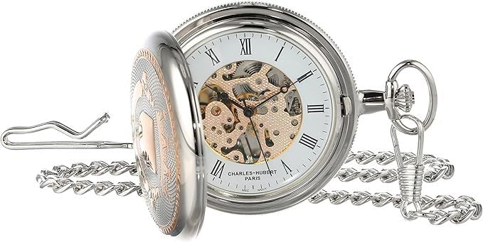 Charles Hubert Paris Charles-Hubert, Paris 3822 Two-Tone Mechanical Pocket Watch - Image 3