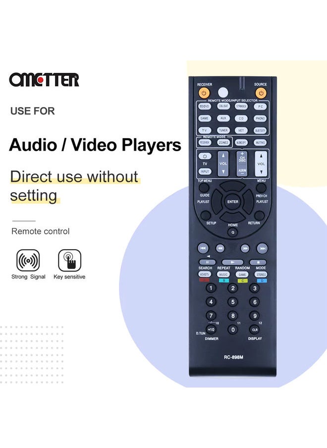 RC-898M For Onkyo Parts AV Receiver Remote Control TX-NR545 TX-NR646 TX-NR747 RC898M TXâ€‘NR5008 TXâ€‘NR709